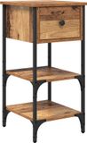 vidaXL Nachtkastje met lade Bruin 33,5 x 36 x 70 cm Geconstrueerd hout