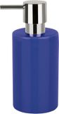 Spirella Distributeur de savon – Pompe à savon pour salle de bain et cuisine – Distributeur de lotion – Accessoire de salle de bain élégant – Bleu – Plastique – 300 ml