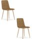 LEOBERT Chaises de salle à manger Kara – Set de 2 – Velours marron – Pieds en bois – 49 cm hauteur d'assise – Max. 110 kg