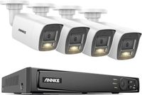 Système de vidéosurveillance, résolution 12MP, surveillance à distance, NVR 8 canaux, 4 caméras, 2T