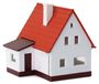 Maison modèle, maison unifamiliale, pavillon, rouge, pour échelle N 1:160