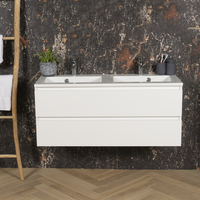 Boss & Wessing Paris Badmeubel 120 cm Hoogglans Wit (2 Kraangaten)