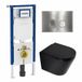 Geberit QeramiQ Dely Toiletset - 36.3x51.7cm - Diepspoel - Rimless - Inbouwreservoir - Softclose Zitting - Mat Zwart