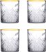 Pasabahce - Verres à whisky - 8x - Série Timeless - transparent/or - 350 ml