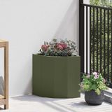 VidaXL Plantenbak hoek olijfgroen 30 x 30 x 35 cm staal