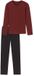 SCHIESSER Fine Interlock pyjamaset - heren pyjama lang interlock V-hals geruit terracotta