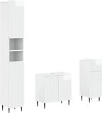 vidaXL - 3-delig - badkamerkast - set - ZWOLLE - Hoogglans - Wit - Bewerkt - hout