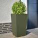 Maison Exclusive - Plantenbak, 2 stuks, olijfgroen, 45x45x75 cm, staal