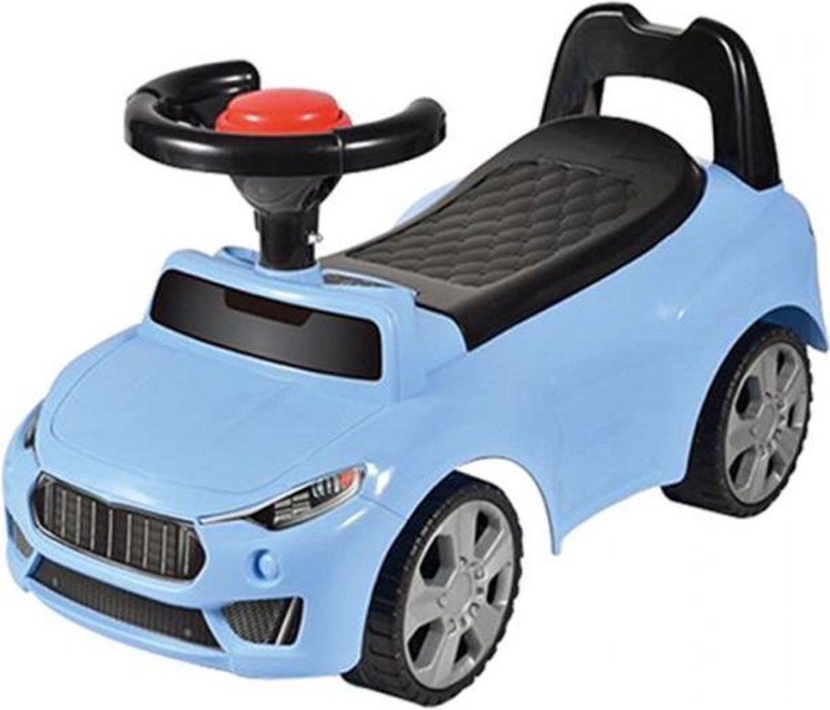 Jollity Works Loopauto - toeter - blauw - kinder auto