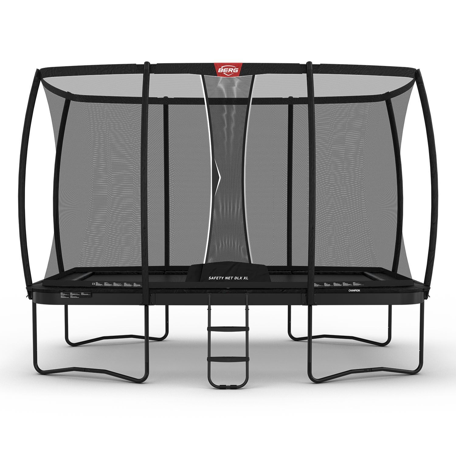 Berg trampoline rechthoekig Champion Regular zwart 500 cm met veiligheidsnet deluxe XL