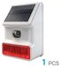 Alarme extérieur alimenté par panneau solaire - Sirène et lumière stroboscopique - Étanche IP65 - Pour la sécurisation du jardin - 1 pièce