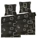 Beautissu Noa, set renforcée, 155x220 + 80x80 cm, anthracite avec ornements, 4 pièces.
