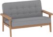 AIYAPLAY Banc pour enfants Tissu à poils courts, bois de caoutchouc 77L x 42l x 48H cm Gris