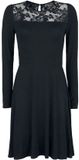 Rotterdamned Rockanje - Long Lace Winter Dress Dames Midi-jurk - zwart - XXL