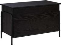 vidaXL Opbergbox Zwart eiken 80 x 40 x 49,5 cm Bewerkt hout