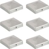 vidaXL Paalkappen 6 stuks piramide 81x81 mm gegalvaniseerd metaal