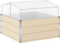 vidaXL Plantenbak - Ivoor - 100 x 100 x 77 cm - Gegalvaniseerd staal