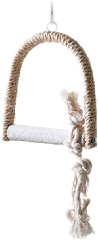 FLAMINGO Vogelspeelgoed schommel Sisal - Crème - 12 x 16 x 2 cm