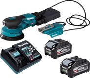Makita BO 003 CGU201 accu-excentrische schuurmachine 40 V max. 125 mm 3,0 mm slaglengte borstelloos + 2x accu 4,0 Ah + oplader