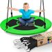 SereneLife Nestschommel met Boom Ophangset – 102 cm Buitenschommel – Inclusief Verstelbare Ophangbanden & 360° Draaischarnier – Weerbestendig – Voor Kinderen – Zwart