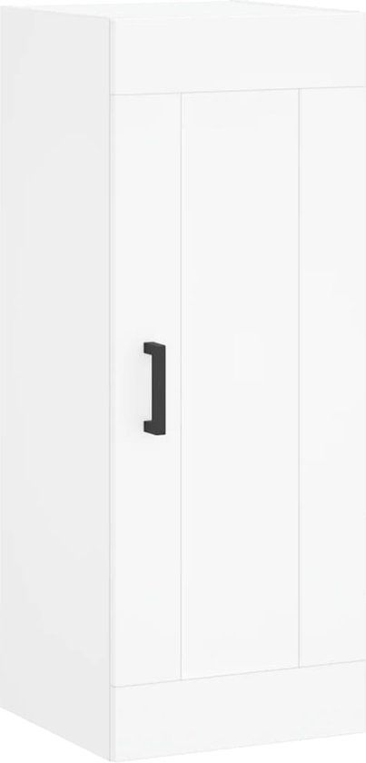 vidaXL Wandkast - 34,5x34x90 cm - Bewerkt Hout - Wit