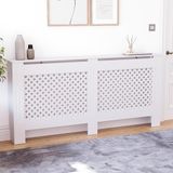 Vida Designs Oxford Radiatorombouw Wit - Extra Groot - Traditioneel kruispatroonontwerp voor optimale warmtecirculatie - H82xW172xD19cm - Geschilderde MDF-kast Ideaal voor woonkamer en gang