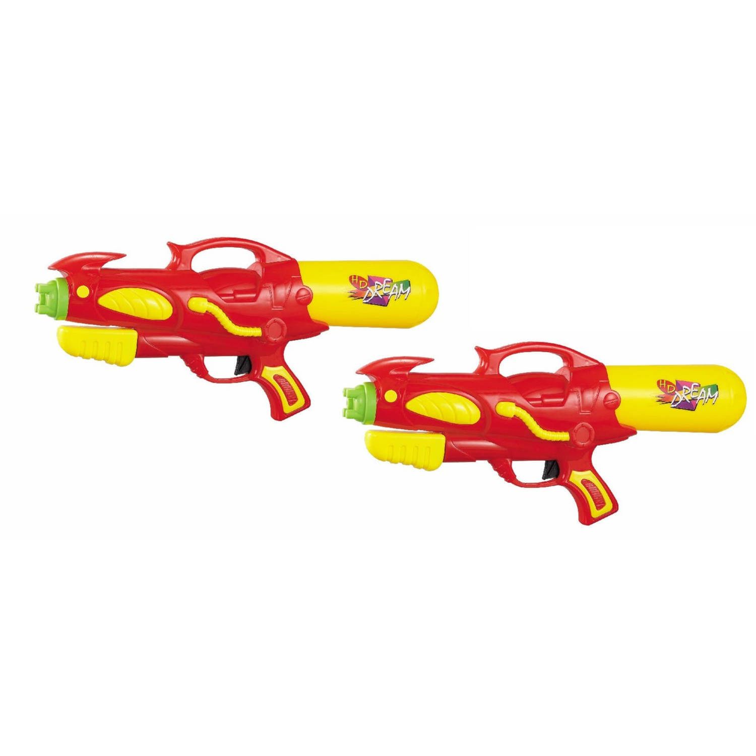 Summertime 2x Waterpistool/waterpistolen rood/geel 50 cm