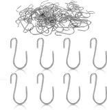 Merkloos 50 Pcs Mini S Hooks for Hanging, Small Hooks Stainless Steel Mini S Hooks，S-Shaped Wire Hooks for DIY Crafts Jewelry Hanging，10cm