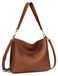 Omgoods - Sac hobo en cuir véritable pour femmes - Sac bandoulière avec 2 bretelles