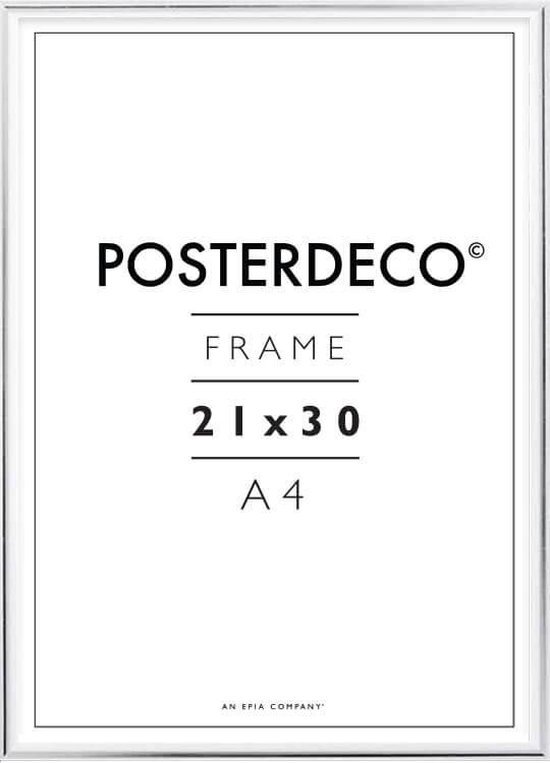 Posterdeco Fotolijst - - Premium Metaal - Fotomaat 21x30 cm (A4) - Posterlijst - Fotolijstje - Zilver