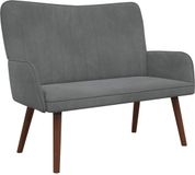 vidaXL 2-Zits Sofa Donkergrijs 115 x 61 x 87 cm fluweel