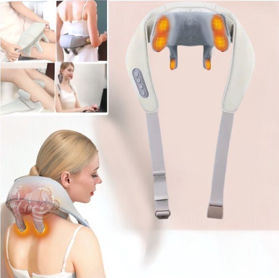 Nekmassage Apparaat - 4 in 1 - Massage Apparaat - Nek En Rug - Schouder - Beenmassage - Betere Bloedsomloop - Healing Hands Neck Massager - Draadloos