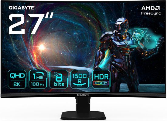 Gigabyte GS27QCA - 27 inch - QHD LED Gaming Monitor - 180Hz - 1ms
