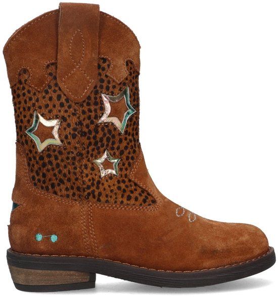 BunniesJR Meisjes Cowboy Boots - Cognac - Leer - Ritssluiting