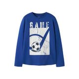NAME IT KIDS rechtvallende longsleeve met print - blauw