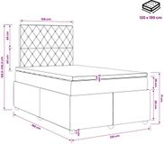vidaXL LED Boxspringbed met Matras Donkergrijs 120 x 190 cm Fluweel