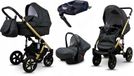 BabyLux® Sky Lark | Set de poussette 4 en 1 | Black Flex | Poussette combinée | Set de poussette | Isofix