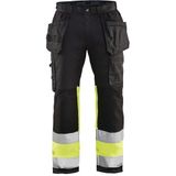 Blåkläder Blaklader High Vis werkbroek met stretch 1558-1811 - Zwart/High Vis Geel - D88