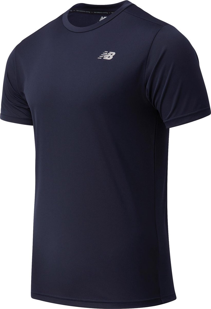 New Balance Core Run Short Sleeve Sportshirt Mannen - Maat L