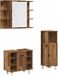Maison Exclusive - Ensemble de meubles de salle de bain 3 pièces aspect bois ancien Matériau dérivé du bois