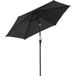 Parasol droit Parasol inclinable de jardin Manivelle Toile polyester haute densité 180 g/m² Ø2,6 x 2,35 m Aluminium noir