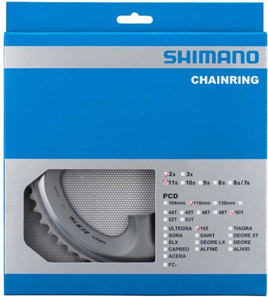 Shimano Kettingblad 105 R7000 53t 110 Mm 11s Zilver