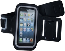 Meeskees24 Sport armband hardloop hoesje voor Apple iPhone 5/5S/C/SE- Zwart