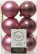 Decoris Cosy&Trendy kerstballen - 12 stuks - 6cm - kunststof - Oudroze/Roze