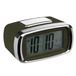 Atmosphera Tafelklok/wekker/alarmklok Snooze - groen/zilver - kunststof - 10 x 6 cm - Digitaal/led - batterij voeding