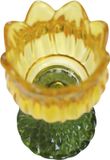 Mars & More Bougie chauffe-plat tulipe verre jaune 17cm