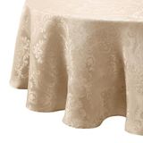 Elrene Nappe en damas, polyester, taupe, 175 cm rond