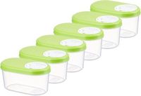 Set de 6 pots de conservation hermétiques pour herbes et aliments, 0,14 litre, vert