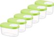 Set de 6 pots de conservation hermétiques pour herbes et aliments, 0,14 litre, vert