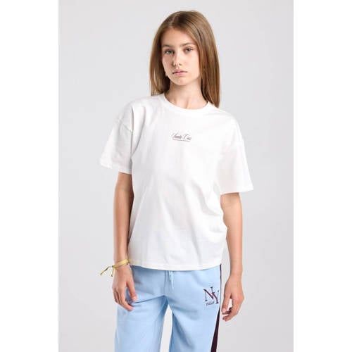 America Today T-shirt met backprint - wit